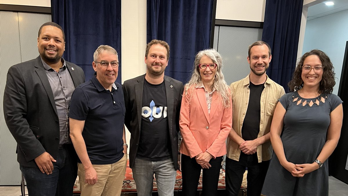 SFogaing's tweet photo. Ce mercredi, j'ai eu le plaisir d’animer le lancement du livre Entreprendre le pays du Québec de @GaCoulombe à Club Pays.

Nous avons eu droit à des allocutions de @NMarceauUQAM, Évelyne Beaudin, @20100vallee et Julie Guyot, qui réfléchissent eux aussi aux grands enjeux entourant l’avenir du Québec.

Dans son livre Entreprendre le pays du Québec, Gabriel Coulombe met en lumière les coûts réels du statu quo canadien ainsi que les gains liés à la pleine maîtrise de nos leviers économiques, budgétaires et politiques. Il nous aide à mieux comprendre comment l’indépendance est non seulement un projet national, mais aussi une décision rationnelle et avantageuse.

Ce livre constitue une contribution importante de Gabriel Coulombe à la société civile et au mouvement indépendantiste québécois, en offrant des outils de réflexion et de vulgarisation qui permettront à plusieurs de mieux s’approprier les arguments économiques en faveur d’un Québec pays. Cet essai s’adresse autant à ceux qui souhaitent mieux comprendre qu’à ceux qui cherchent à mieux convaincre.

Enfin, cet ouvrage contribue aussi à renverser le fardeau de la preuve: qu’a encore le Canada à offrir au Québec en 2026? Le Québec n’a plus aucun avenir financier, culturel ou linguistique au sein du Canada. ⚜️