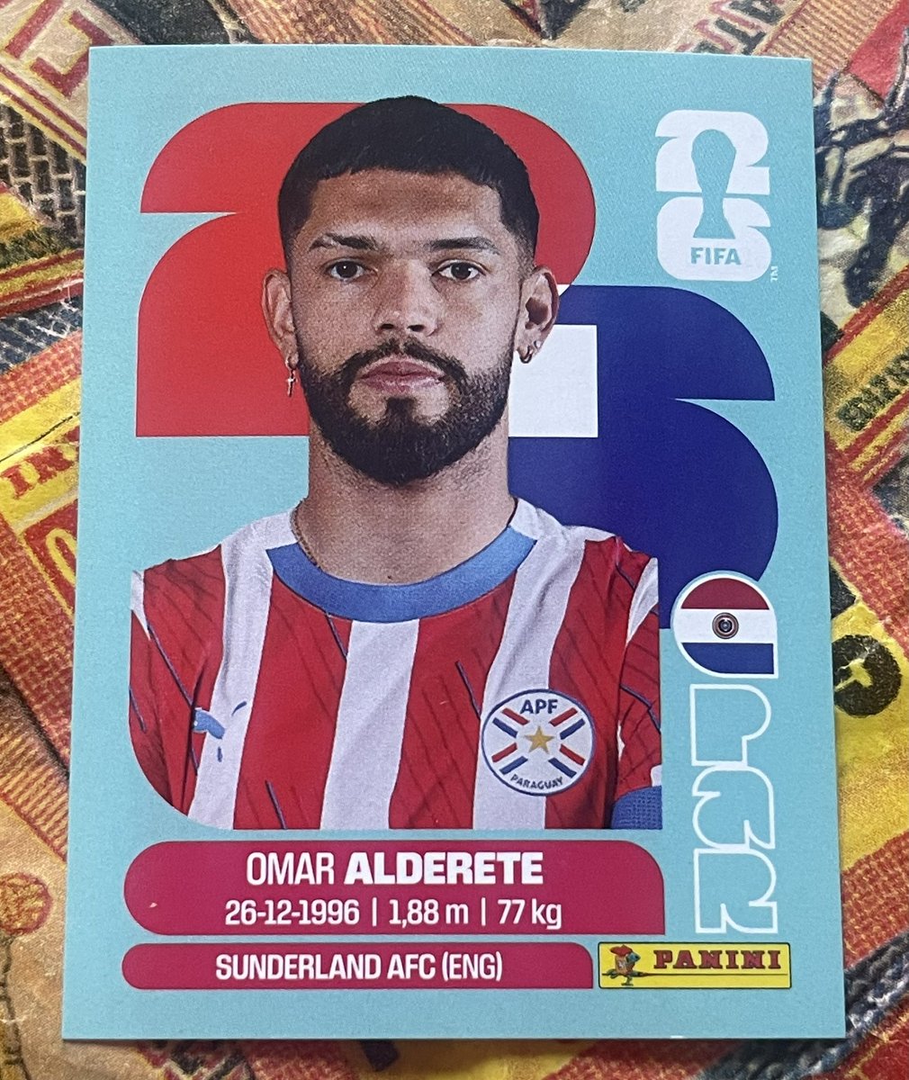 SAFCPanini's tweet photo. PAR7 @alderete_20 for @Albirroja in @OfficialPanini @FIFAWorldCup 2026

#SAFC #Sunderland #Panini #WorldCup @SunderlandAFC https://t.co/g7fgzignAh
