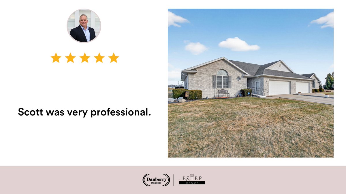 Scott_Estep's tweet photo. My latest RateMyAgent review in Bowling Green.
OH 2014004237
https://t.co/0WBM4JLovj

...
#ratemyagent #realestate #The_Danberry_Co https://t.co/b7WNQC9dxx