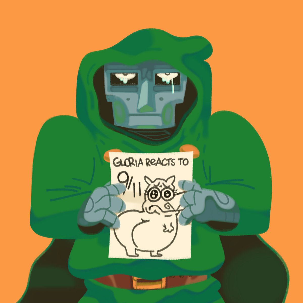 naynay_two's tweet photo. Dr. Doom but he draws now (his therapist thought it'd be a good outlet) https://t.co/jcLIYQ0Nzw