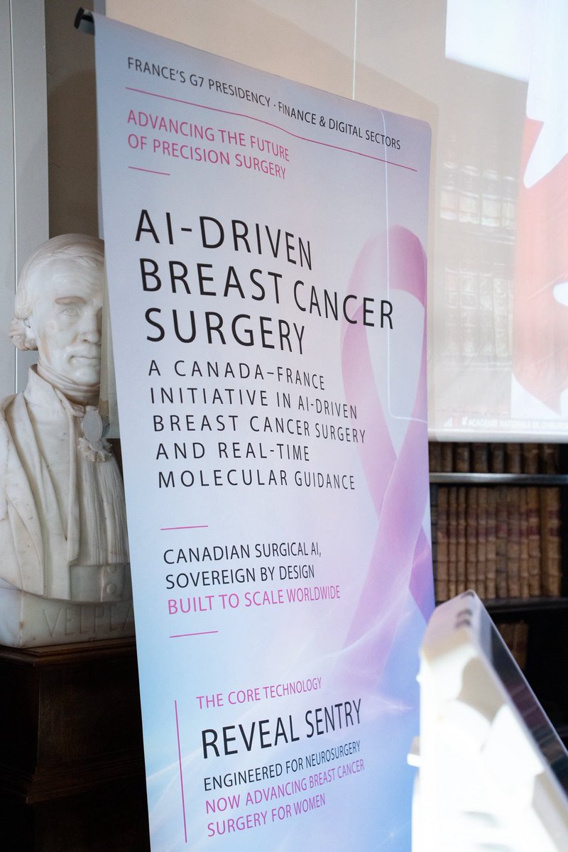 EvanLSolomon's tweet photo. Today in Paris, I saw Canadian innovation in action.

Canadian companies Reveal Life Science and Qohash are partnering with French clinical leaders to test technology that could help surgeons make better real-time decisions during breast cancer surgery.

This is about more than AI. It is about using Canadian innovation to support better care for patients, with trust, security and responsibility built in from the start.

🇨🇦🇫🇷
Aujourd’hui, à Paris, j’ai pu constater l’innovation canadienne à l’œuvre.

Les entreprises canadiennes Reveal Life Science et Qohash s’associent à des leaders cliniques français pour tester une technologie susceptible d’aider les chirurgiens à prendre de meilleures décisions en temps réel lors d’interventions chirurgicales liées au cancer du sein.

Il ne s’agit pas seulement d’intelligence artificielle. Il s’agit d’utiliser l’innovation canadienne pour améliorer les soins offerts aux patients, en intégrant dès le départ les principes de confiance, de sécurité et de responsabilité.