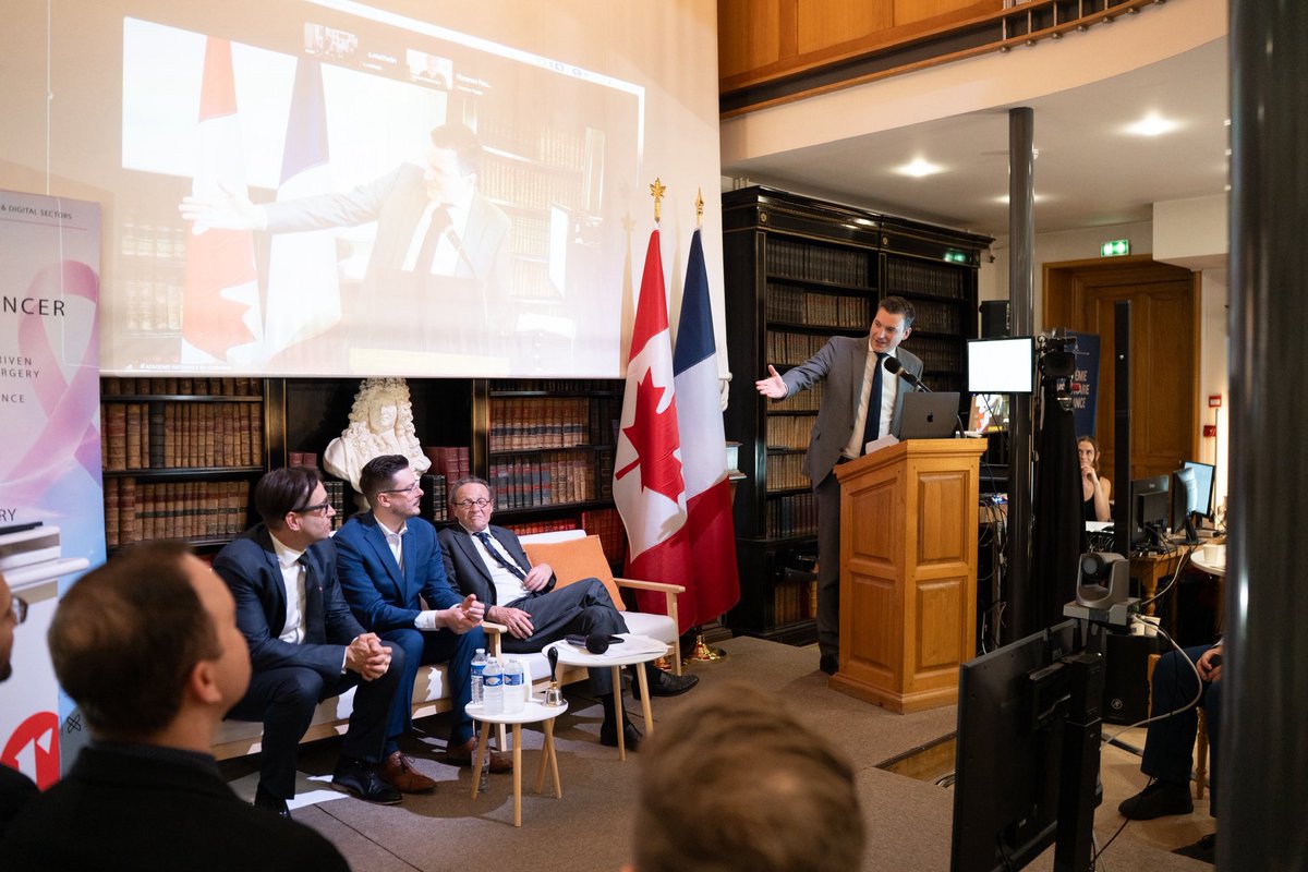 EvanLSolomon's tweet photo. Today in Paris, I saw Canadian innovation in action.

Canadian companies Reveal Life Science and Qohash are partnering with French clinical leaders to test technology that could help surgeons make better real-time decisions during breast cancer surgery.

This is about more than AI. It is about using Canadian innovation to support better care for patients, with trust, security and responsibility built in from the start.

🇨🇦🇫🇷
Aujourd’hui, à Paris, j’ai pu constater l’innovation canadienne à l’œuvre.

Les entreprises canadiennes Reveal Life Science et Qohash s’associent à des leaders cliniques français pour tester une technologie susceptible d’aider les chirurgiens à prendre de meilleures décisions en temps réel lors d’interventions chirurgicales liées au cancer du sein.

Il ne s’agit pas seulement d’intelligence artificielle. Il s’agit d’utiliser l’innovation canadienne pour améliorer les soins offerts aux patients, en intégrant dès le départ les principes de confiance, de sécurité et de responsabilité.