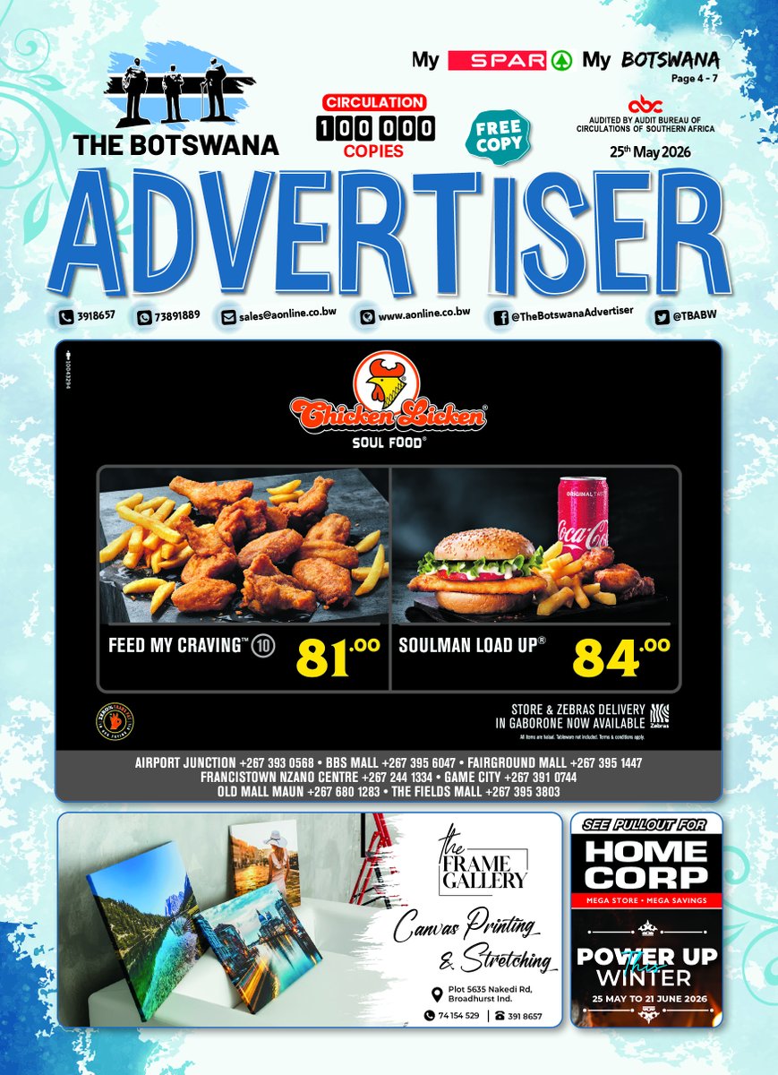 TBABW's tweet photo. 🚨 MONTH END DEALS ARE HERE! 

The latest edition of The Botswana Advertiser is OUT NOW 🔥 Packed with deals, promotions, opportunities &amp; savings you don’t want to miss!

📖 Read &amp; Download: https://t.co/FWqiRzUIKR

✅ 100,000 copies circulated fortnightly https://t.co/4PXi2GAoPY