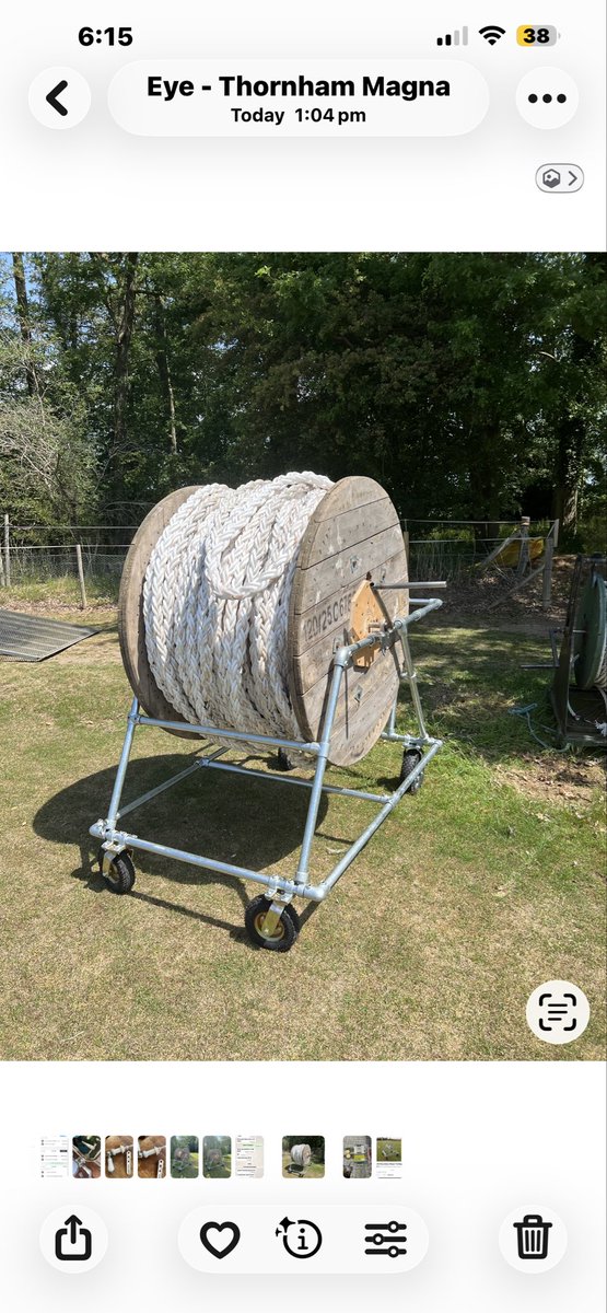 Melliscricket's tweet photo. £700 sheets for a boundary rope creel , not on our budget .. £120 for the clamps and tube cut to size by @TheMetalStoreUK , a donated cable drum and £75 for the wheels and bearings and we’re in business. #shoestring https://t.co/jObZCp9QK0