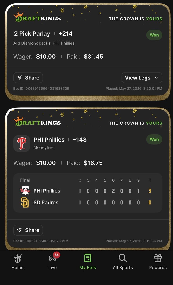 EliteEdgeBets's tweet photo. A very good day yesterday! Let’s have ourselves another one! #MLB #MLBbet #moneyline #Draftkings 

+35.7 units on the month! https://t.co/9DVLmWo3f9