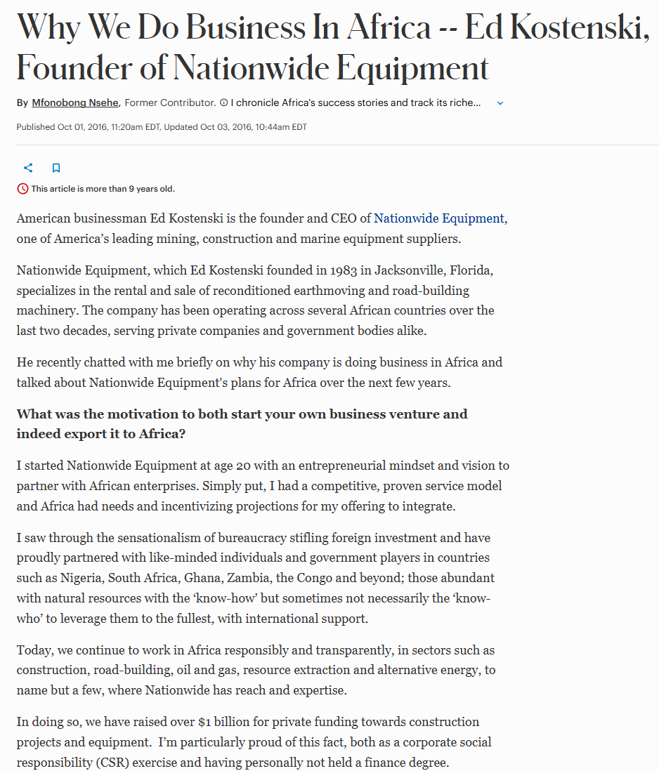 Hickmanaccess's tweet photo. This advisor résumé has too many big numbers to ignore 

Ed Kostenski now sits inside the NovaRed story, and the background is loaded.

American Dream arc:

Age 20 founder.

1983 Nationwide start.

43 years in equipment, infrastructure, exports and finance.

2004 White House recognition by President George W. Bush.

Finance scale:

Forbes-reported $1B+ raised for African private / government projects.

Roughly $1.4B today.

Ghana: $500M with possible $1B scale.

Tanzania: reported $1.3B loan pipeline.

Project receipts:

$98.938M.
$50M.
$45.770M.
$43.098M.
$19M.
$8.8M.

Now connect that to $NRED.

NovaRed is a copper-gold junior with Wilmac, MetalCore AI and a growing advisory bench.

Kostenski brings the finance / equipment / infrastructure layer.

That is the part that can matter before a field execution phase gets loud.

Target board:

Median C$3.25, upside +65.82%.

High estimate C$4.95, upside +152.55%.

Previous close C$1.96.

NFA.
This is not investment advice.

$TSLA $MARA $ACHR $RGTI $IRWD