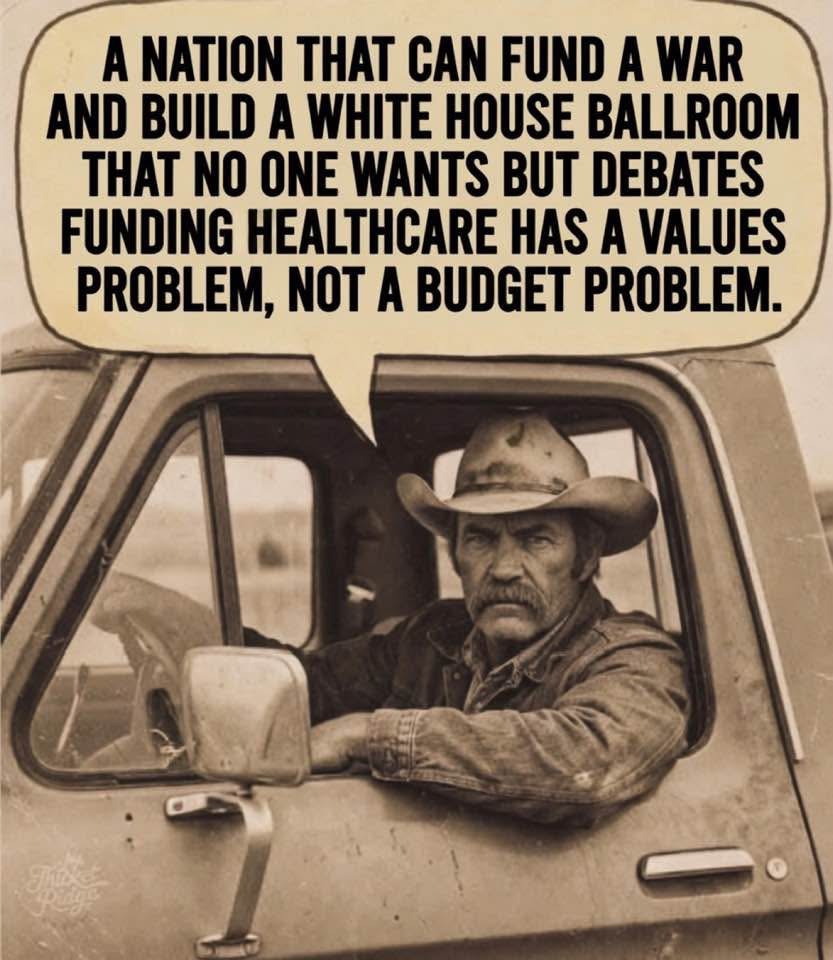 bannerite's tweet photo. #TrumpCrimeFamily The $ for Wars, golden ballroom, triumph arch, painting the reflecting pool, and all the other extravagant choices that Trump is making could fund healthcare. Republican values suck. https://t.co/udyR3KbkSs