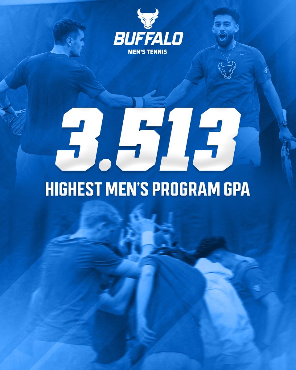 UBmenstennis's tweet photo. Record setting semester on and off the court 📚🤘

#UBhornsUP https://t.co/FOaWPzeT7N