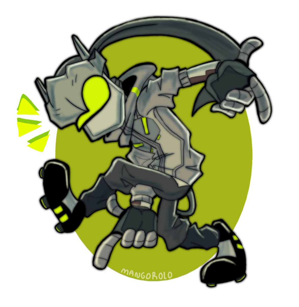 Mang0Wang0_'s tweet photo. I'll probably redraw this one, but in the meantime I'll re-upload it here! 💚🐉

#Genji #Overwatch https://t.co/znstCmwkLP