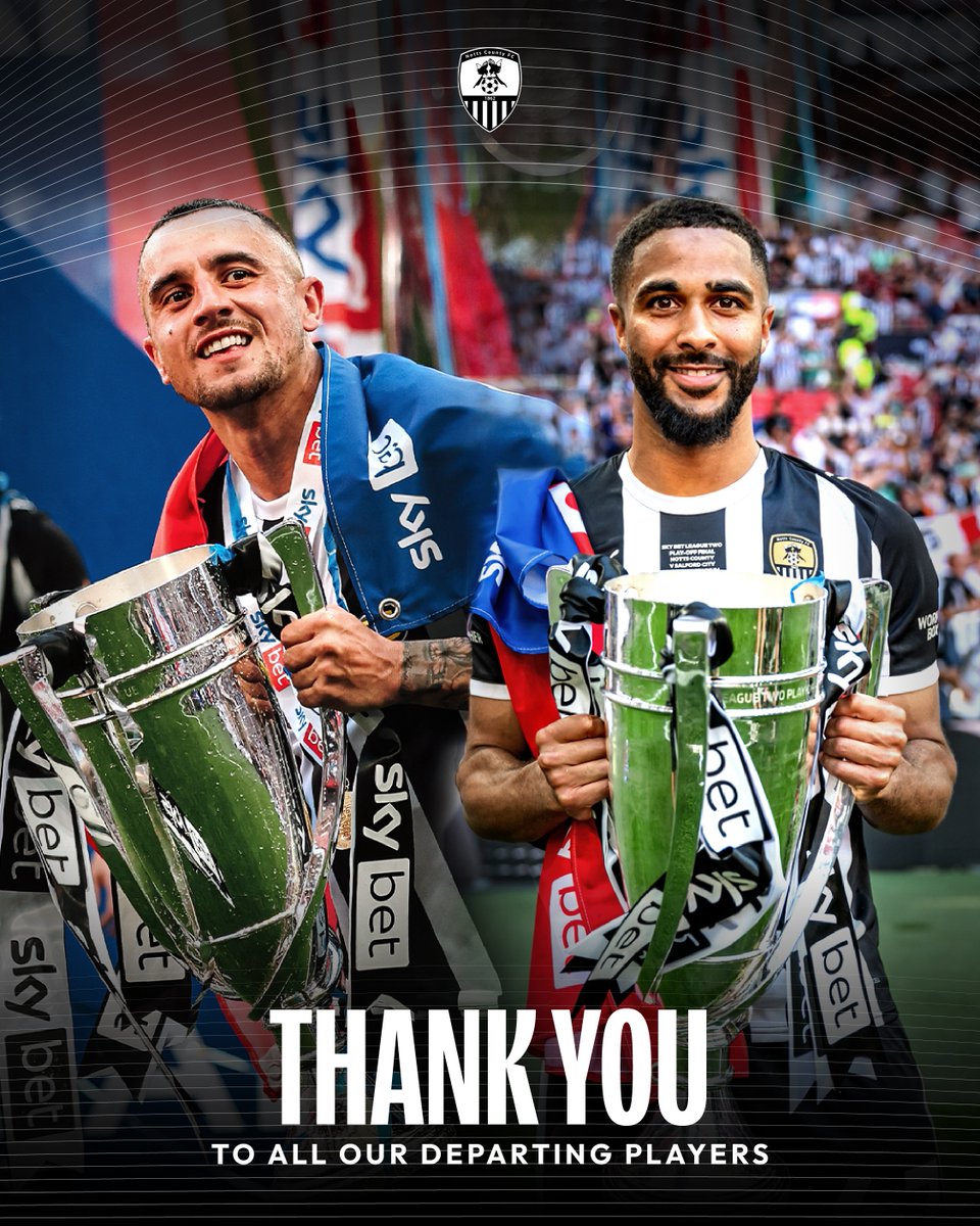 Official_NCFC's tweet photo. “Following the joy of promotion, it is of course sad to be parting ways with several players who have each contributed to our success." 🖤

We have confirmed our 2025-26 retained list.