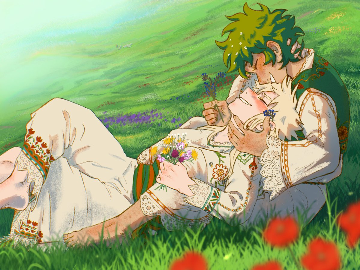 kuvakeyig's tweet photo. My entry for #DTIYSBKDKBKKyosein 

Since it is spring themed I really wanted to go with wild flowers and lesbians ☘️🌸🌷🪻#bkdkbk https://t.co/KBIbWNnBos