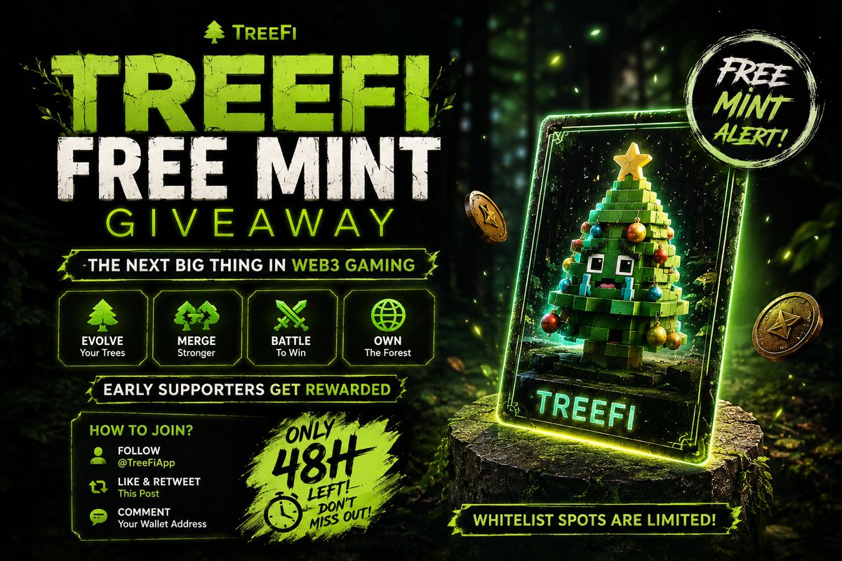 Vaisabbir013Vai's tweet photo. Most NFT projects just promise hype
But @TreeFiApp is building an actual Web3 ecosystem where trees evolve, merge, and battle 🌲⚔️

The art style looks unique, the concept feels fresh, and the community is growing fast 🔥

Early supporters always win first 👀
Glad to be early on this one 🚀

TreeFi might become one of the most interesting NFT/GameFi projects this year 🌱

#TreeFi #NFT #Web3Gaming #FreeMint