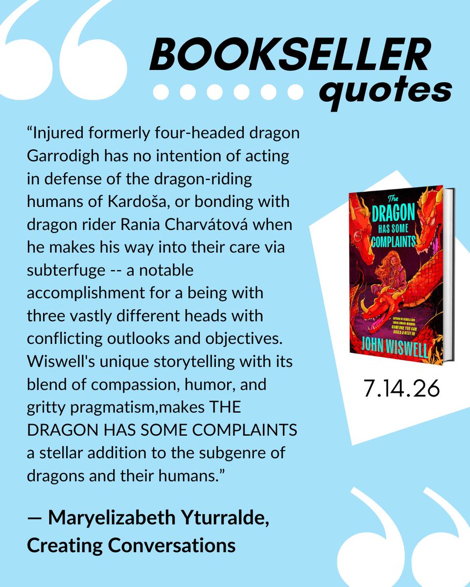 dawbooks's tweet photo. Want to know what booksellers think about our upcoming books? Swipe to see their lovely reviews on The Demon Star by Jesse Aragon, The Dragon Has Some Complaints by John Wiswell, and We Are for the Dark by Gretchen McNeil 📚 

For more, check out our Instagram @dawbooks https://t.co/haOqT3dcCP