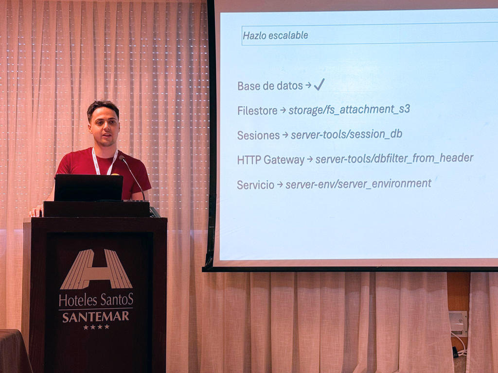 vortexdimension's tweet photo. 🚀 JL Sánchez, desarrollador de @vortexdimension, participó en #SpanishOCADays 2026 con una ponencia sobre despliegues escalables de @Odoo 
Incluyó demo con servicios de @OVHcloud_ES  y módulos @OdooCommunity 🧰
🔗https://t.co/1by9cQKgCL
#Odoo #OCA  #OCADays https://t.co/jd1FSfzwLs