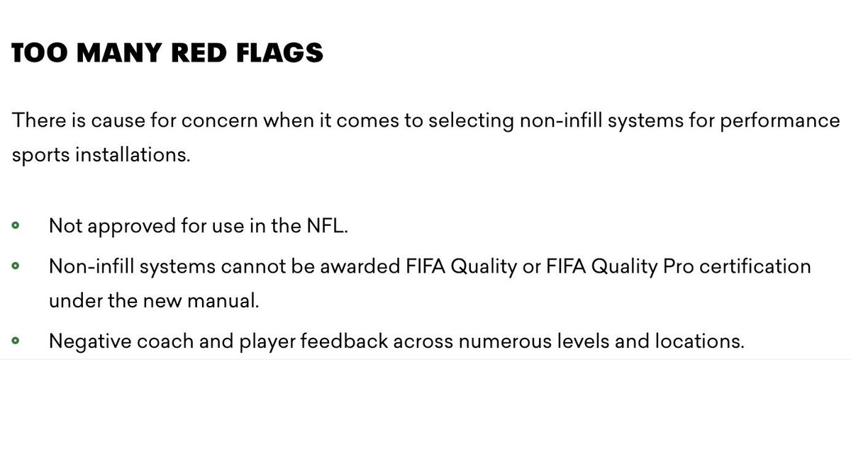 BanPlasticTurf's tweet photo. “TOO MANY RED FLAGS”

https://t.co/mSa3u6oqgh
#PlasticTurfWithoutInfill https://t.co/bptvJOezka