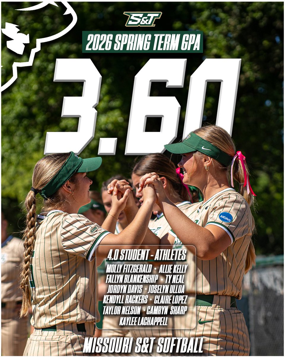 Miners_SB's tweet photo. BOOKS 🤝 BALL🥎

Another strong semester in the classroom for Miner Softball with 1️⃣1️⃣ 4.0 GPA’s📚⛏️ 

#MinerPride https://t.co/cA9IsXso4U