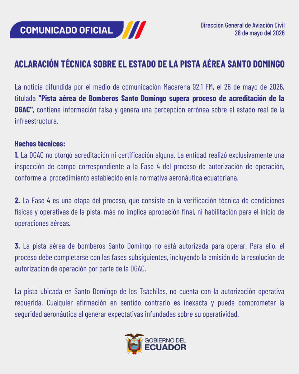 DGAC_Ecuador's tweet photo. A la ciudadanía: https://t.co/ROPIUkUue1