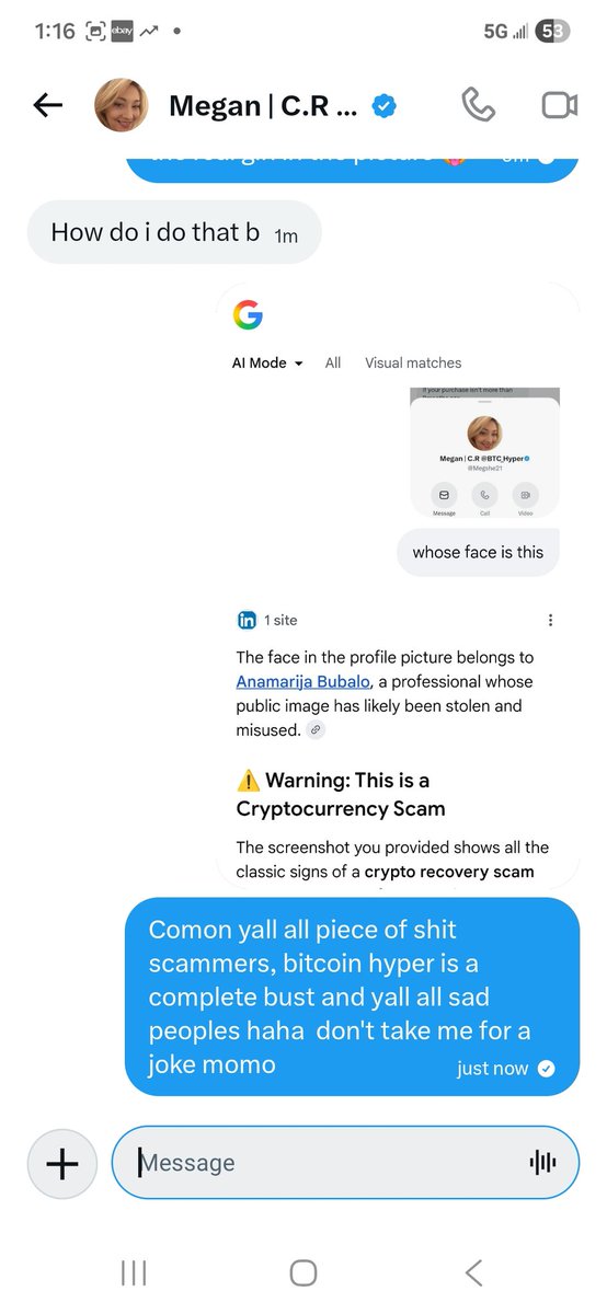 KruzzyCEO's tweet photo. Just a little advice from poopmaster guys, don't trust these scammers, fake staffs/fake token, #bitcoinhyper is a complete lie and need be reported to the right peoples! Never put a dime into that shit , y'all have been exposed !!! https://t.co/z2zMQFvPcY