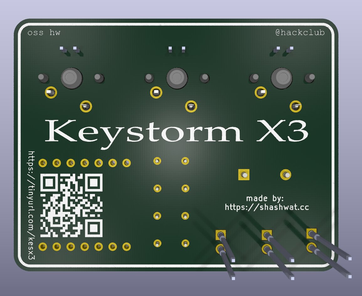 shashwatvalid's tweet photo. been sitting on hardware for a really long time and finally decided to go deeper. im very early, and still understanding basic components, but I have something to present..

i built keystorm-x3, my first pcb:

- it's a 3-key macropad with cherry mx switches
- can connect to your device using a USB-C port
- allows you to create key presets, which you can toggle between using long keypress on 3 keys simultaneously

it's still a hobby project, but feel free to check it out: https://t.co/g4RzX98JU7

order for pcb printing & components is placed, once it arrives will post an update with the assembled version, cya!