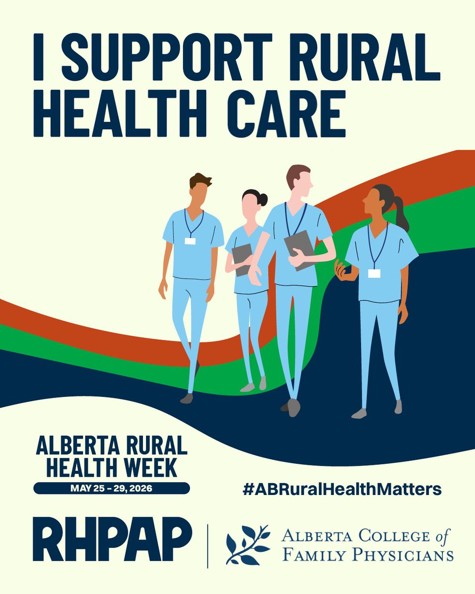 ABFamDocs's tweet photo. From small towns to  remote communities, health care workers—especially rural family  physicians— go above and beyond to care for Albertans. This Rural Health  Week, we join the @AlbertaRhPAP in recognizing your resilience, compassion, and incredible impact. #ABRuralHealthWeek https://t.co/V0znHzI8N5