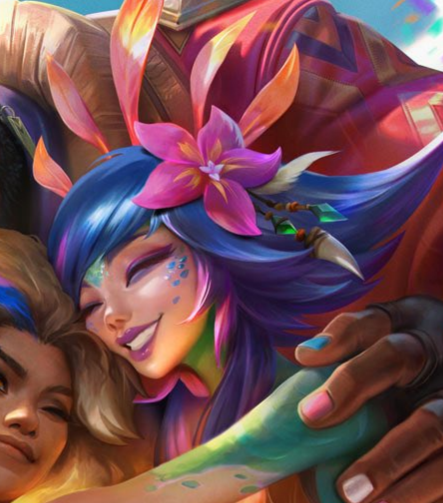 ttwisted35's tweet photo. Graves has a card on his earing referencing Twisted Fate
Diana has the solari crest referencing Leona
Neeko has a tooth and some jewls to reference Nidalee
K'Sante has Tope's bow https://t.co/4PoWA07dWS