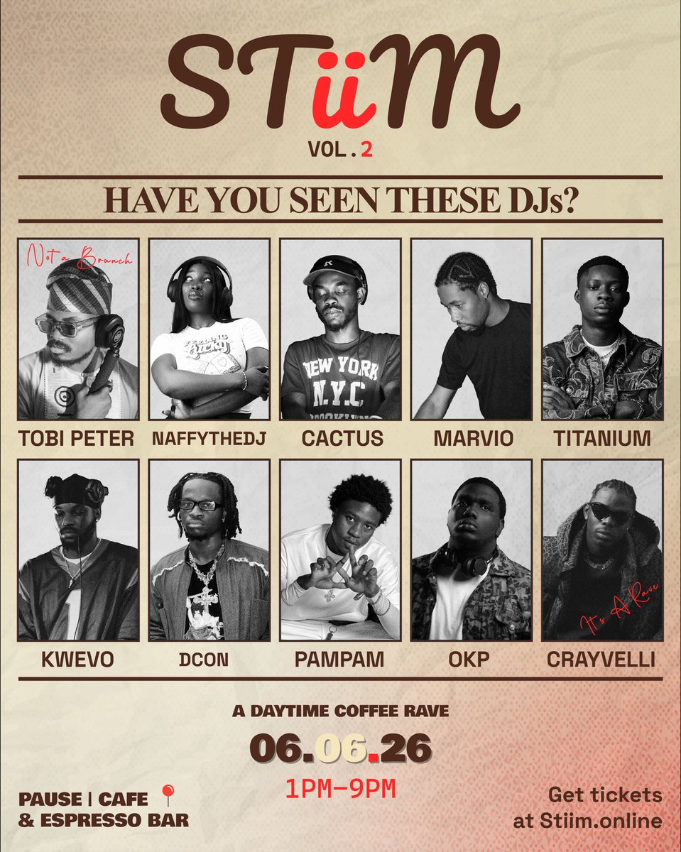 stiimofficial's tweet photo. Have you seen these DJs?👀
If you haven’t , you’re about to understand why everyone’s obsessed about them♨️

🗓️ 06.06.26
📍Pause Cafe &amp; Espresso Bar
🎟️  https://t.co/vXFKdKdnjy https://t.co/ZJKcyEtuvT