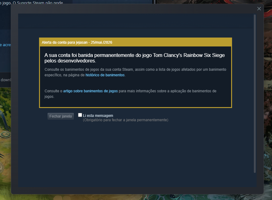 JasamCaster's tweet photo. Como eu posso ter tomado Ban de um jogo que eu nem abro há 4 anos?  @UbisoftBrasil @UbisoftSupport https://t.co/sYi7PZaTyQ