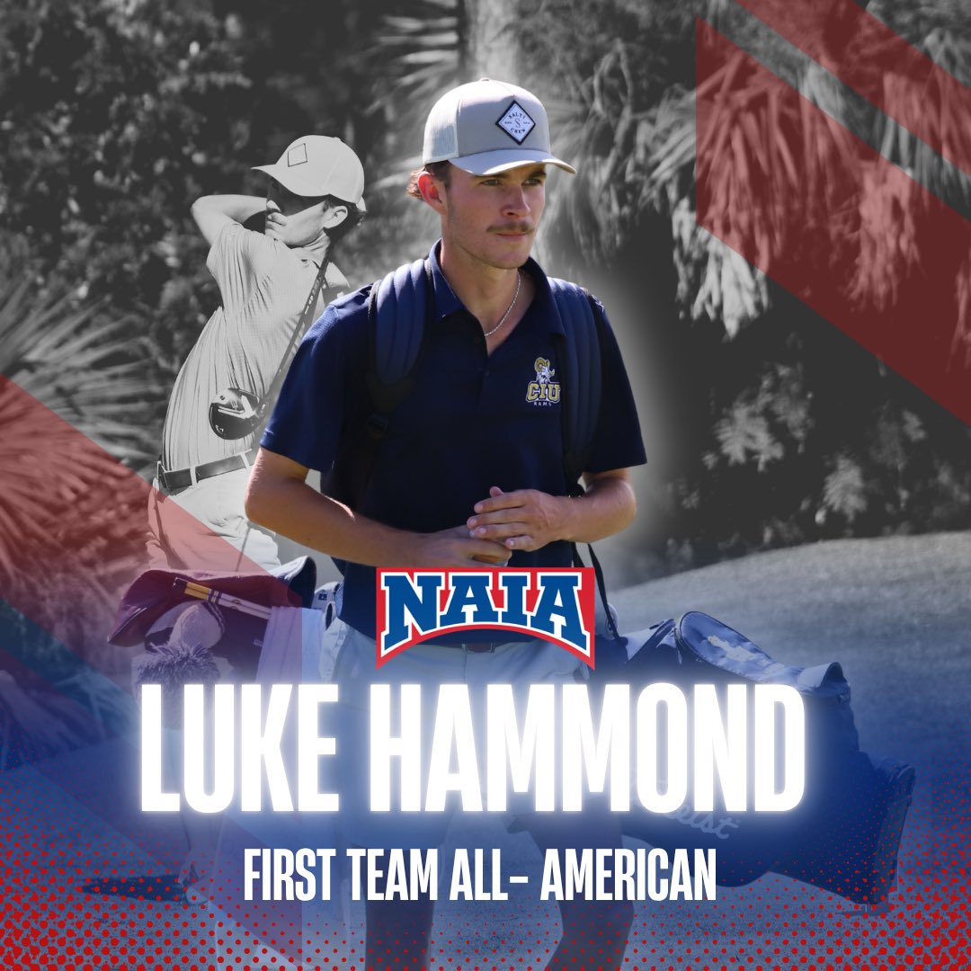 CIURams's tweet photo. 🇺🇸🚨𝘼𝙇𝙇-𝘼𝙈𝙀𝙍𝙄𝘾𝘼𝙉 𝘼𝙇𝙀𝙍𝙏 

After finishing the season ranked as the No. 9 player in the country @ciuramsgolf’s Luke Hammond has been named an NAIA Men’s Golf First Team All-American! Hammond is the first NAIA All-American in program history. Congrats Luke! #GoRams https://t.co/vxEm6wVV4G