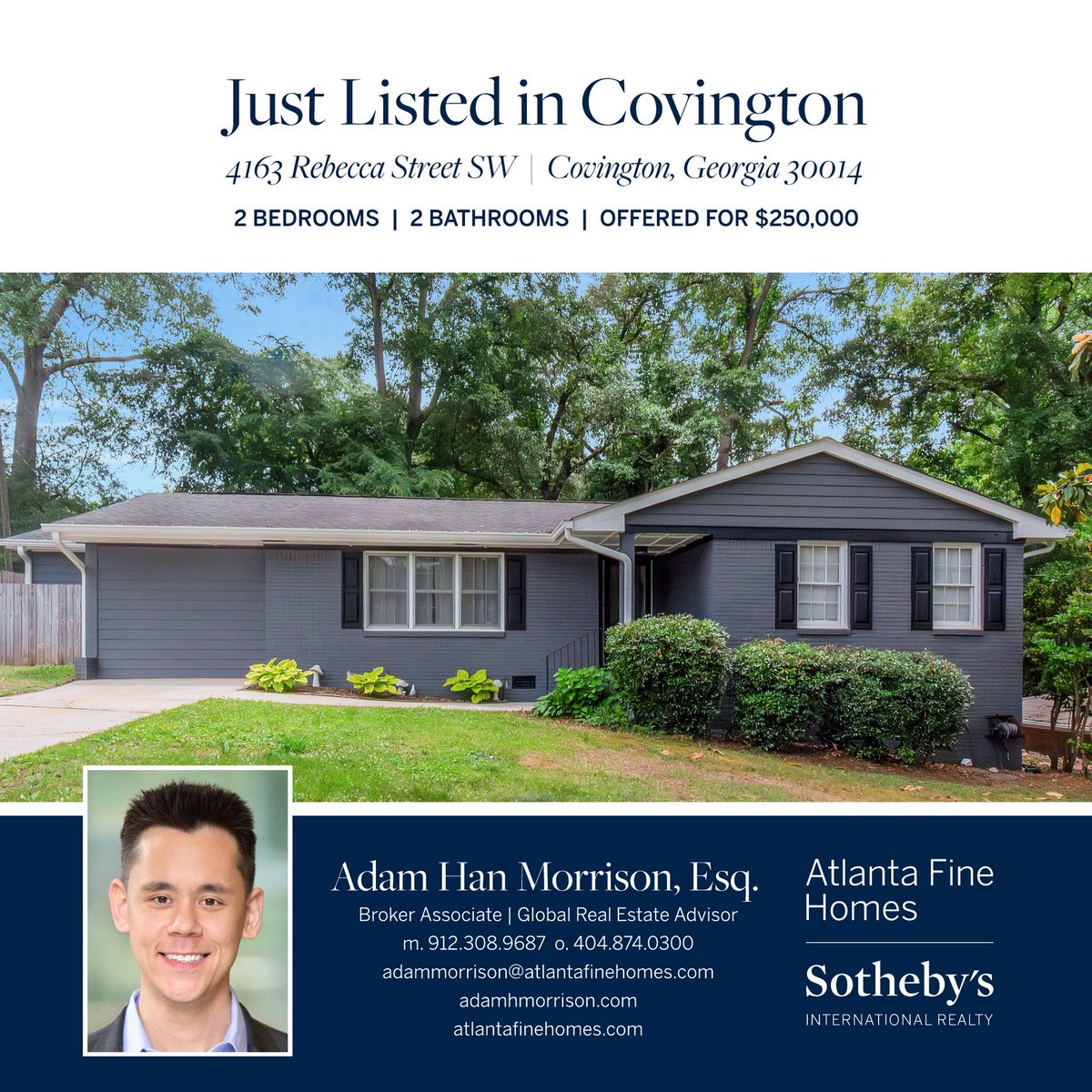 adamhmorrison's tweet photo. JUST LISTED! 4163 Rebecca St, SW, Covington, GA, 30014. $250,000. Go to https://t.co/bSvcHg4vh6 for more info! #justlisted #realestate #realtorlife #realtor https://t.co/yEdFCAW9fP