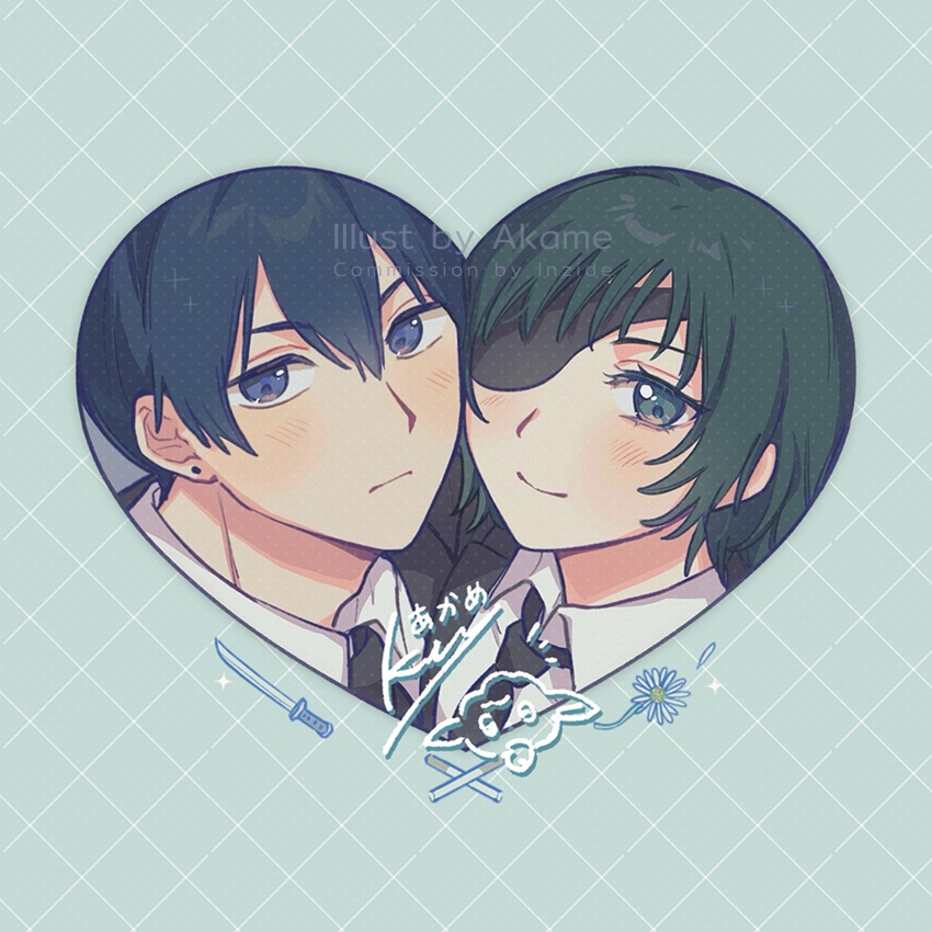 iz_akhm0's tweet photo. ▋𝙄𝙡𝙡𝙪𝙨𝙩 by あかめ (comm)
#Akihime heart-shaped stickers 🤍

I asked a friend from a different fandom to draw an illustration of them because she seems good at drawing this type of pairing.
And it turned out super cute! 😍 https://t.co/lxpdLtIZi0