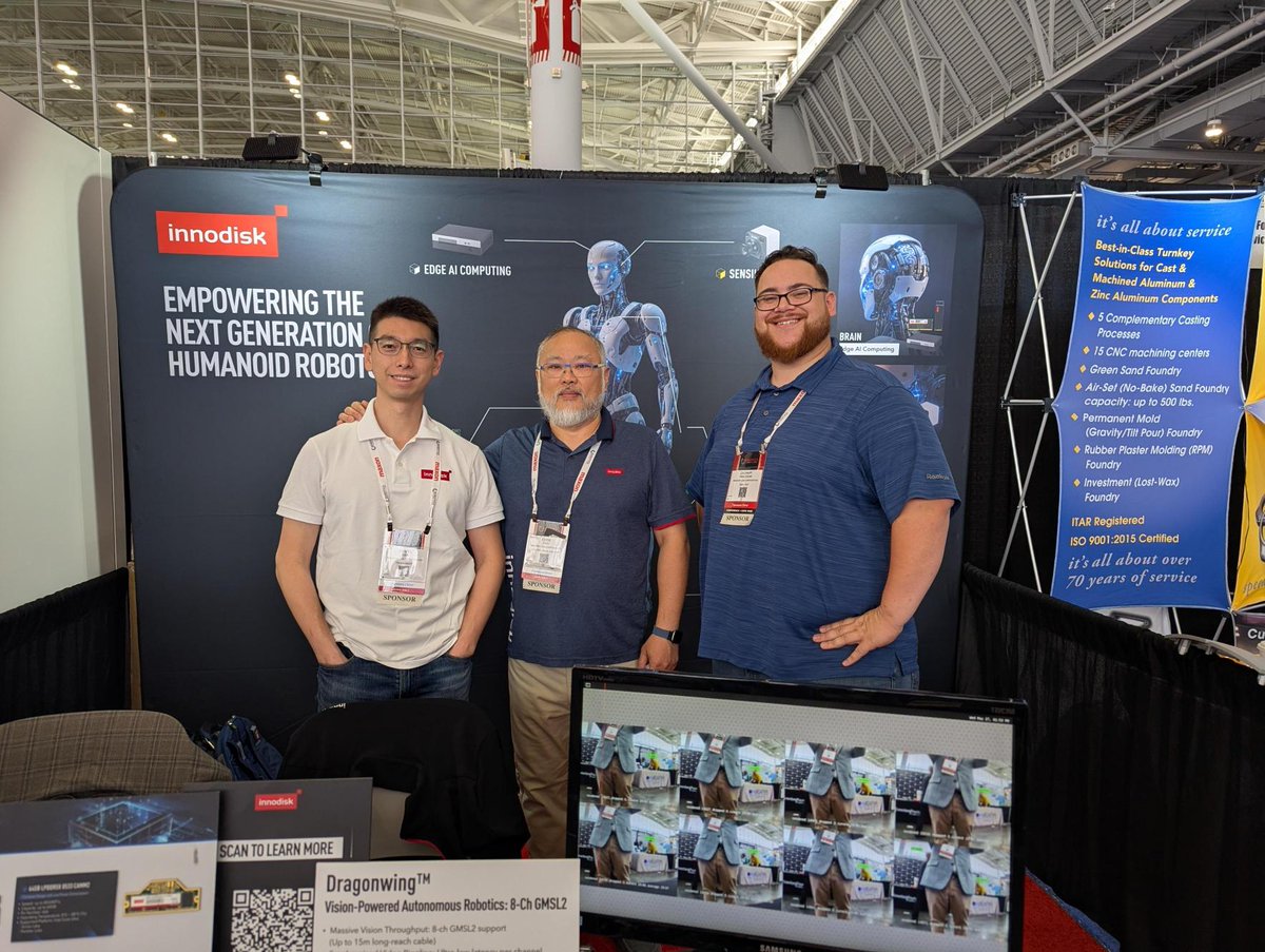 Innodisk_Corp's tweet photo. Final day at @Robotics_Summit! 🤖 We've loved meeting everyone and showing off Innodisk's robotics solutions. Thank you for visiting our booth — come find us at booth #614 in the final hours!

#RoboticsSummit #robotics https://t.co/qSoJRncdCu