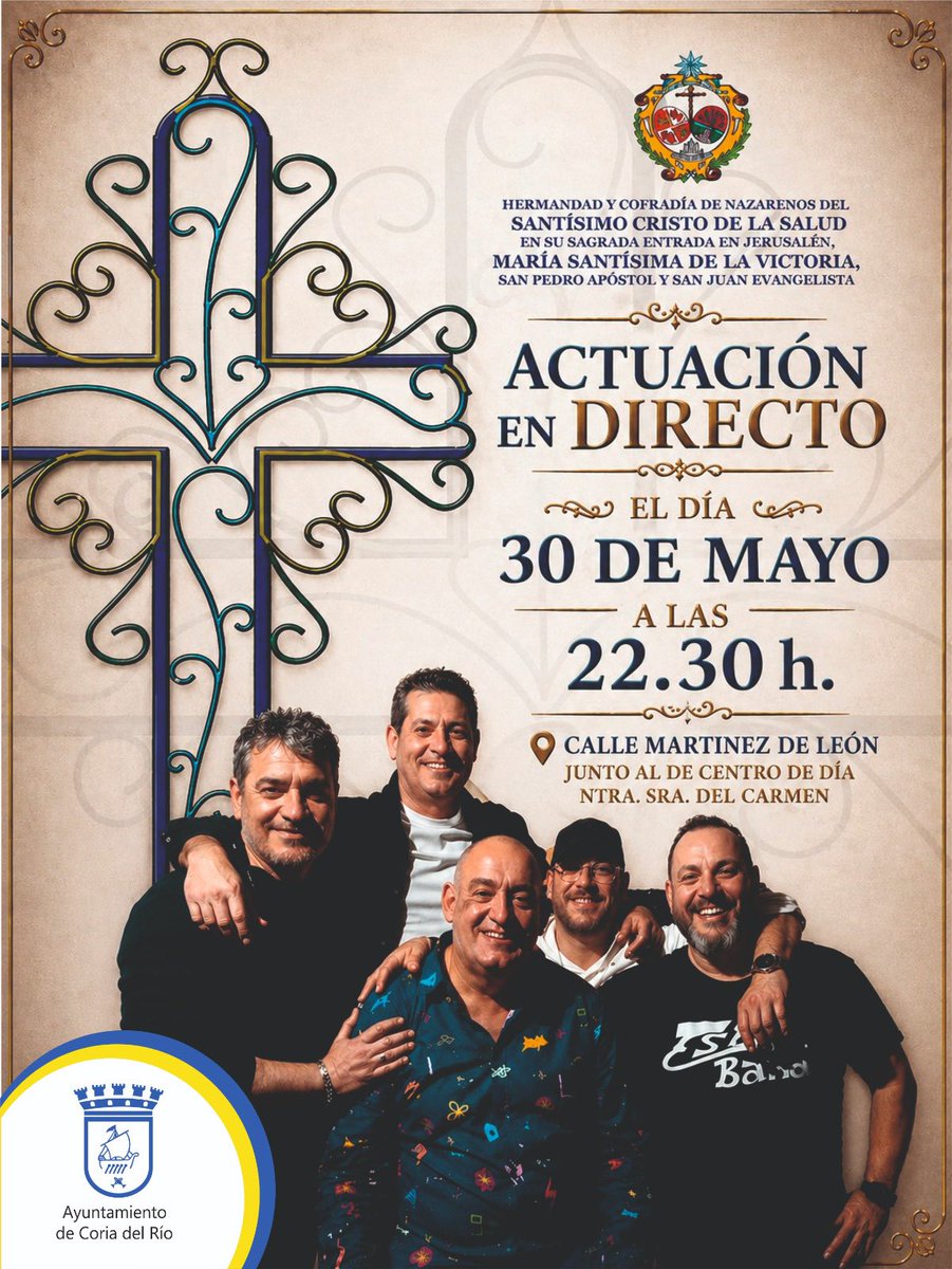 BorriquitaCoria's tweet photo. ⚪️🔵⚪️ CRUZ DE MAYO
📷 30 de mayo de 2026
📷 Salida: 18:30 horas, desde nuestra casa hermandad, cita calle Colón 21
Entrada: 22:00 horas, Parque Carlos de Mesa.

#CruzdeMayoBorriquita
#XXVAniversarioSalud
#SaludyVictoria https://t.co/az7e97JTeq