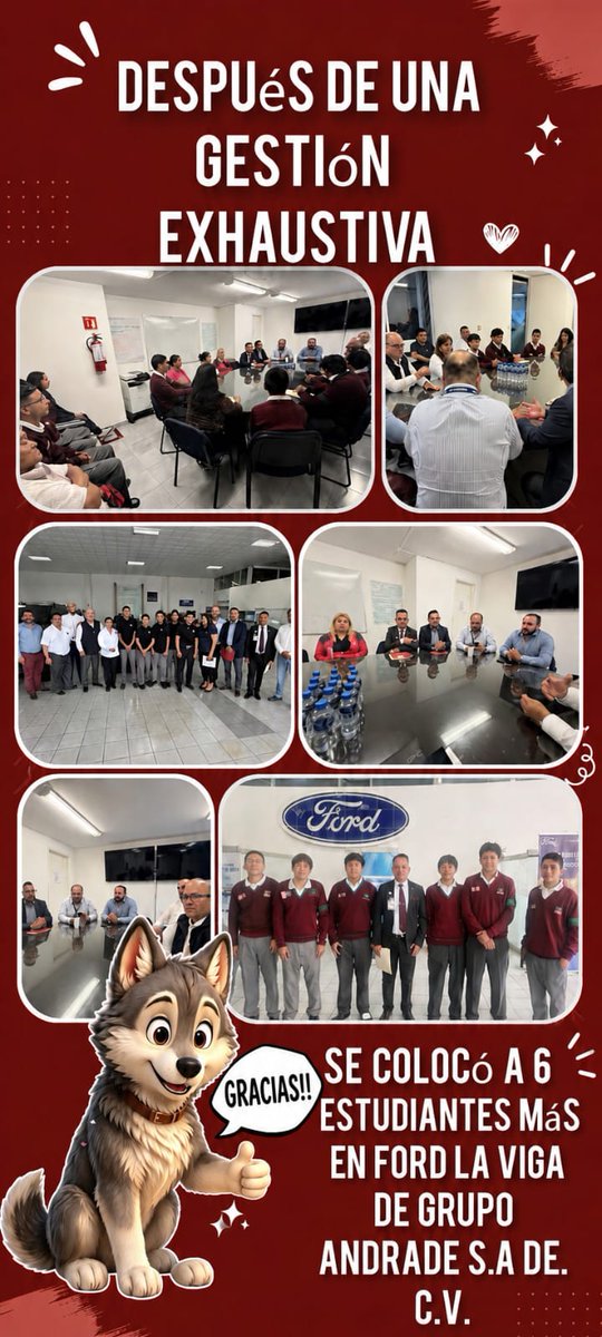 ConalepNezaII's tweet photo. Para nuestro Colegio la educación DUAL es fundamental porque conecta la teoría académica con la práctica en el mundo real. Al alternar el aprendizaje entre el aula y la empresa; Es por ello que compartimos que tenemos 6 integrantes   en FORD la Viga de Grupo Andrade S.A DE. C.V. https://t.co/r80Ymf7Yg0