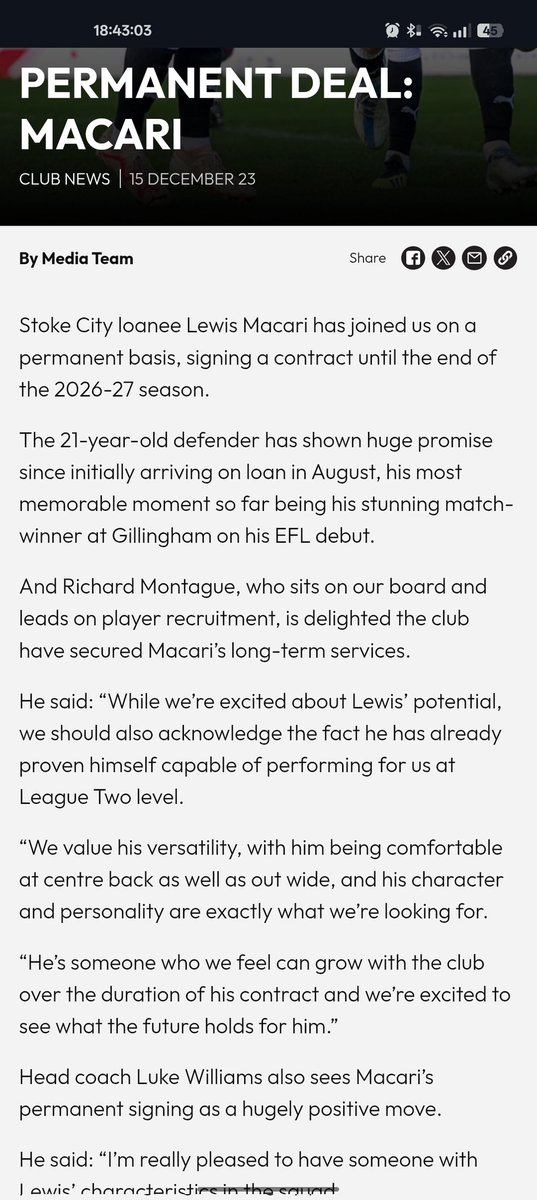AnMac1862's tweet photo. @Official_NCFC Thought Macari was signed up to 2027? https://t.co/K9jUy7Bil5