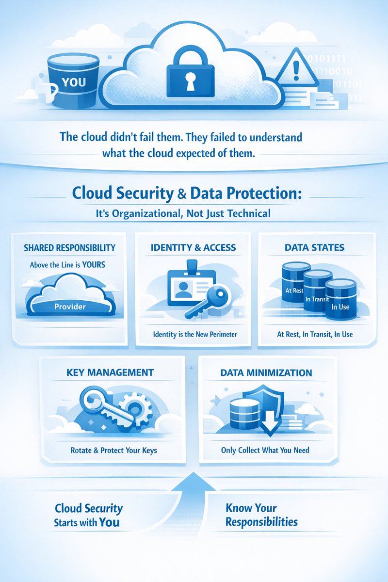 dr_winner6's tweet photo. Day 17/30 w/ @VAInitiatives &amp; @VictorAkinode. The cloud didn't fail them, they failed to understand what it expected of them. Shared responsibility, encryption, key management. The gaps are almost never technical. #Cybersecurity #VACyberMentorship #TheVAInitiatives #CloudSecurity https://t.co/DsQY6h9hvR