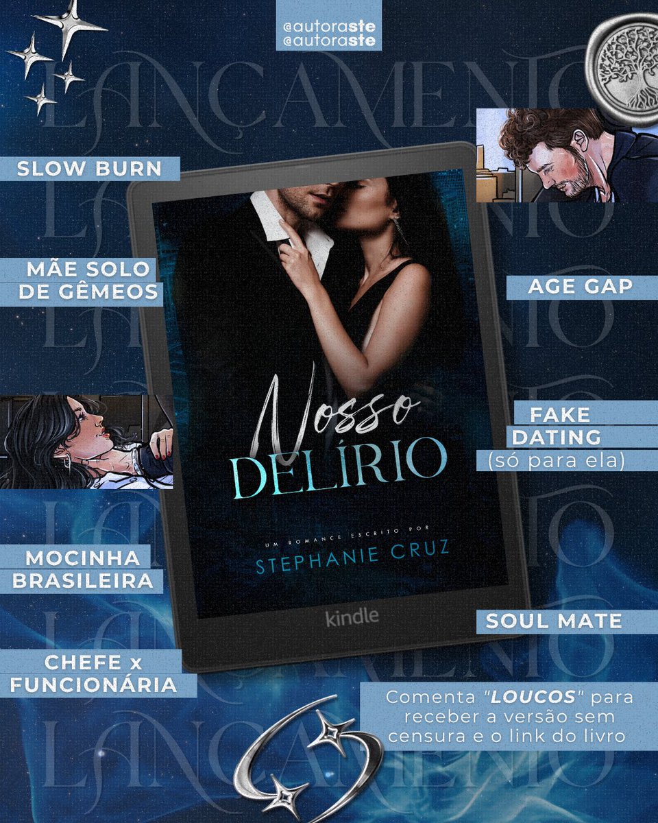autorastecruz's tweet photo. ✨LANÇAMENTO ✨

✨ chefe x funcionária
✨ slow burn 
✨ fake dating (só para ela)
✨ age gap
✨ mocinha brasileira
✨ mãe solo de gêmeos
✨ soulmates

💙 Nosso Delírio está disponível na Amazon e no Kindle Unlimited 💙

📘: https://t.co/s14O8uMnGo https://t.co/Hcy3EykHdl