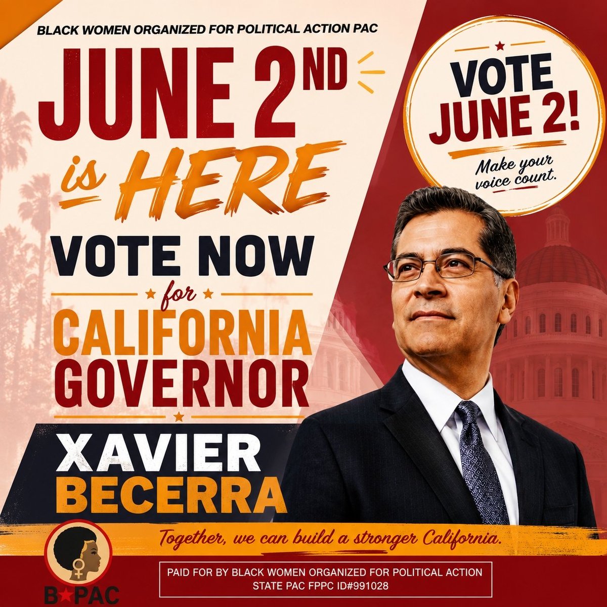 BWOPATILE's tweet photo. BWOPA-PAC proudly endorses Secretary Becerra for Governor.   #experiencematters https://t.co/KxAZkvFi1o https://t.co/2qV8jxHNRq