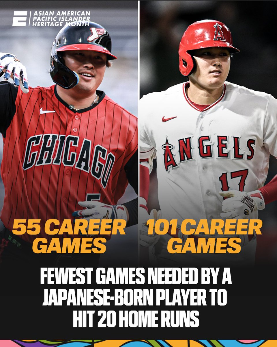SportsCenter's tweet photo. Munetaka Murakami passes Shohei Ohtani for fewest MLB games needed by a Japanese-born player to hit 20 HR 👏 https://t.co/foNhG0UMWz