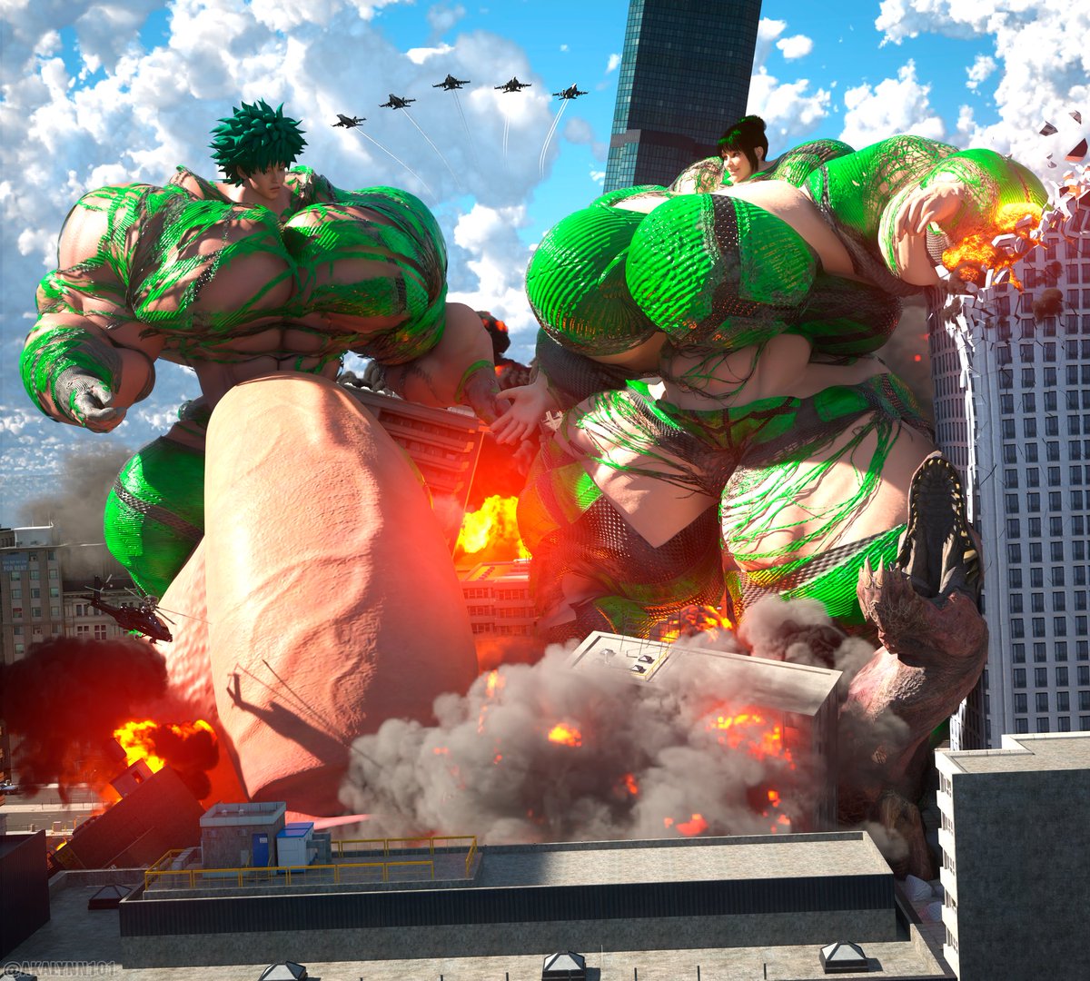 AKALYNN101's tweet photo. 💚"Izuku and Inko won the battle"💚
(Commission for anonymous)
#3d #Izukumidoriya #Inkomidoriya #giantess #fmg #fbb #musclegrowth #roids #massive #curvy #model #MyHeroAcadémia #Inko #growth #commission #bodybuilder https://t.co/sbjCoFGfOd