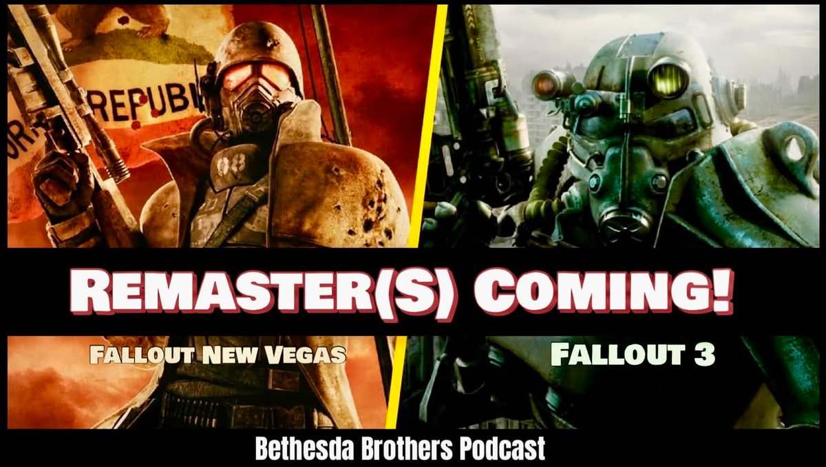 KingFanMan's tweet photo. We got even MORE news on both the #Fallout3Remastered & the #FalloutNewVegas Remastered this week! In this episode of the #Bethesda Brothers we break-down all we know, with @JoeyCapsGaming
Watch here & please share: https://t.co/naVJNn98J7 https://t.co/6z5BqOc2ZC