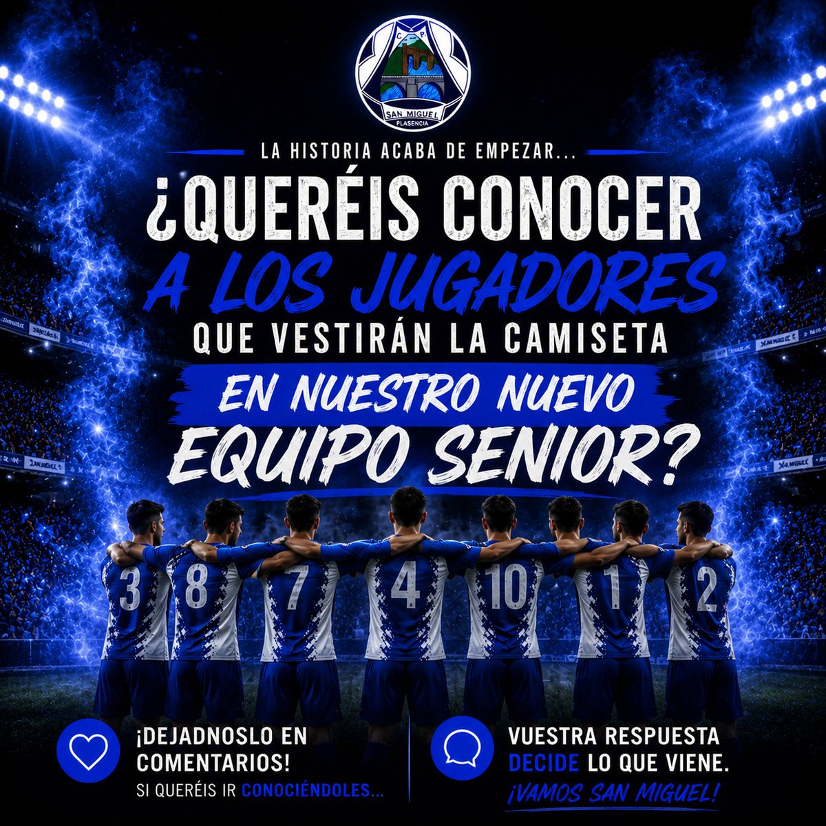 CPSANMIGUEL_pla's tweet photo. 💙⚽𝐄𝐐𝐔𝐈𝐏𝐎 𝐒𝐄𝐍𝐈𝐎𝐑⚽💙

¿Quereis que empecemos a presentar parte de la plantilla?

#VamosSanmi #SienteteAzul #CrecerJuntos https://t.co/29qJ1e0Pto