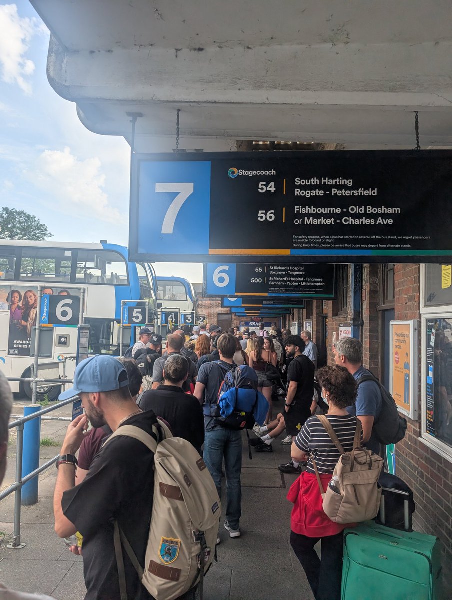 bigchillimatt's tweet photo. Come @SouthernRailUK .....why are you not arranging with @StagecoachSouth to get extra buses to move people from Chichester westbound......a 400 seat train onto a 70 seater coach doesn't work!!!! https://t.co/T3oCUczimm