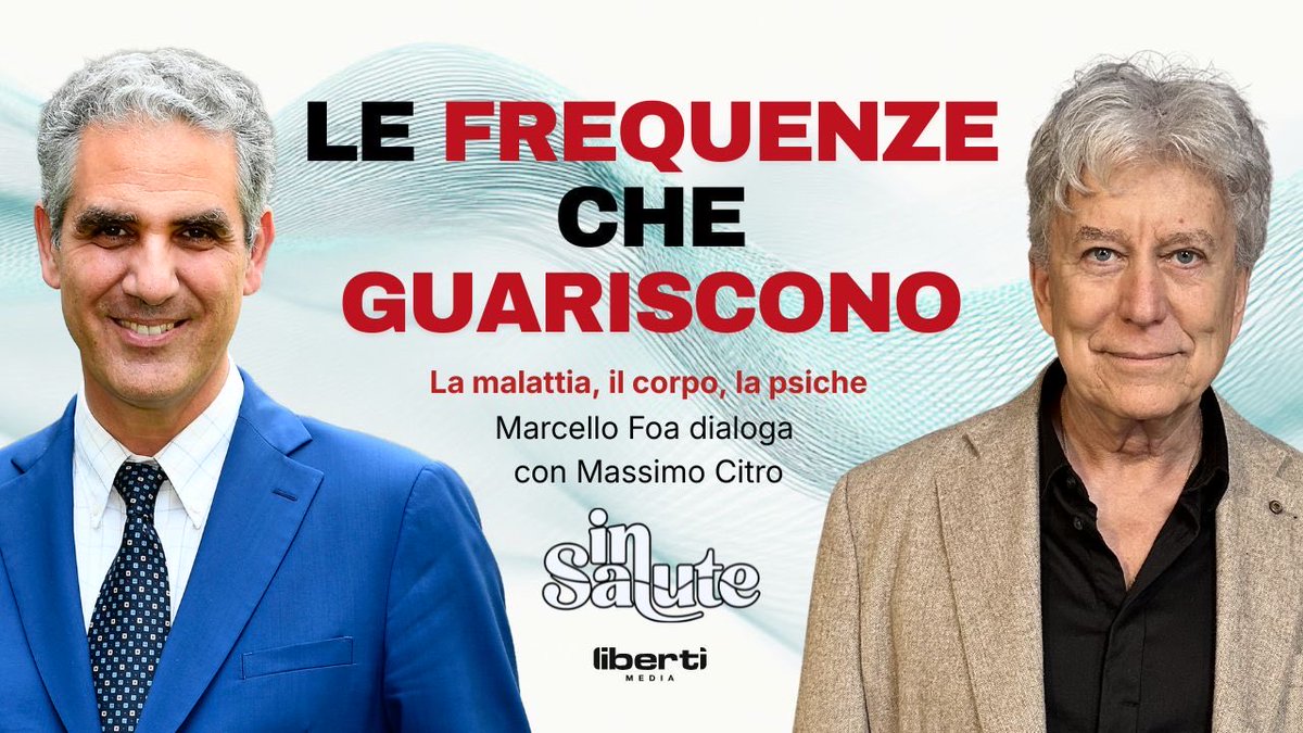 MarcelloFoa's tweet photo. In questa puntata di “In Salute”, Massimo Citro spiega l’importanza delle frequenze nel nostro corpo e come possano aiutare a preservare la salute e a guarire dalle malattie. A moltiplicare le possibilità di risolvere anche le malattie più gravi siamo noi stessi, quando siamo indotti ad attivare – consapevolmente o inconsapevolmente – la straordinaria potenza del cervello e a a ritrovare l’armonia perduta con il nostro corpo.

Citro spiega con straordinaria chiarezza la differenza fra allergie e intolleranze e l’importanza di individuarle per tempo, citando casi eloquenti di benessere ritrovato. E naturalmente fornisce alcuni consigli pratici per preservare la nostra salute. 

Tutto questo con garbo e competenza alla ricerca di una medicina autenticamente umana. 
 Su https://t.co/33R2YlipVQ