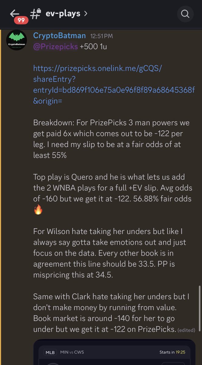 The Bettor Bat (+EV) tweet media