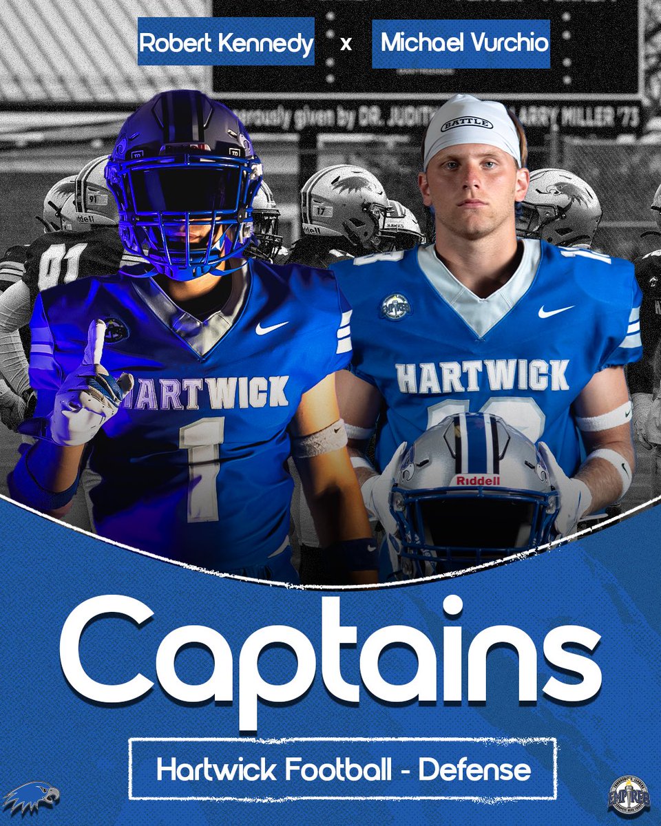 HartwickFball's tweet photo. Leadership isn’t given it’s earned.
Proud to announce our team captains for the upcoming season. 🔵⚪️🦅🏈 https://t.co/XsFscuNxb4