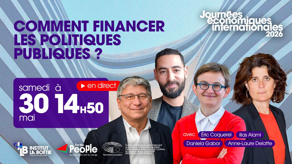 i_laboetie's tweet photo. 🔴 Samedi à 14h50 retrouvez la 3e table ronde de nos Journées éco internationales !  

👉 Comment financer les politiques publiques ? 

Avec : @IliasAlami, @DanielaGabor, Anne-Laure Delatte et @ericcoquerel 

👉 Pour suivre en direct : https://t.co/KAwpZ4FAKX https://t.co/VKukLGvucT
