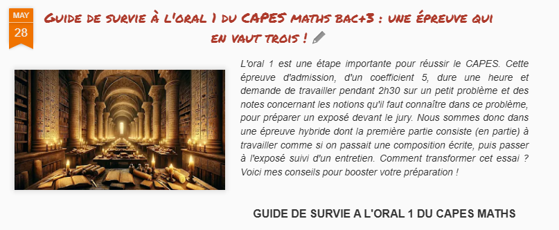MegamathsTweets's tweet photo. GUIDE DE SURVIE à l'ORAL duu CAPES Maths 2026, une épreuve qui en vaut 3 !
De la préparation solitaire au ring de l'entretien, découvrez comment dompter le jury !
Stratégie du hameçonnage, rigueur, posture...
#CAPESMaths #Maths #Concours
https://t.co/tVECDPBBhS https://t.co/4ppxL9hOwn