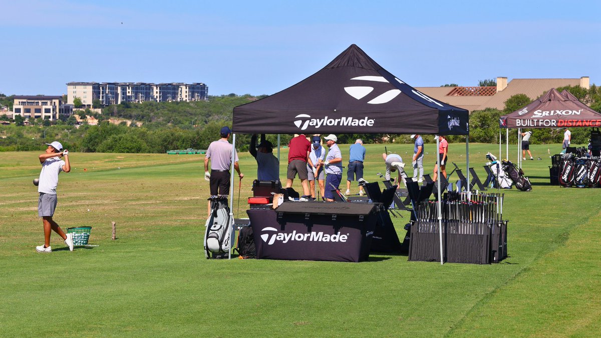 TPCSanAntonio's tweet photo. Thrilled to welcome TaylorMade, Srixon, and Callaway to TPC San Antonio today for the first of many summer fitting experiences. Great seeing our Members get geared up and ready for summer golf! https://t.co/E1iK3vc03R
