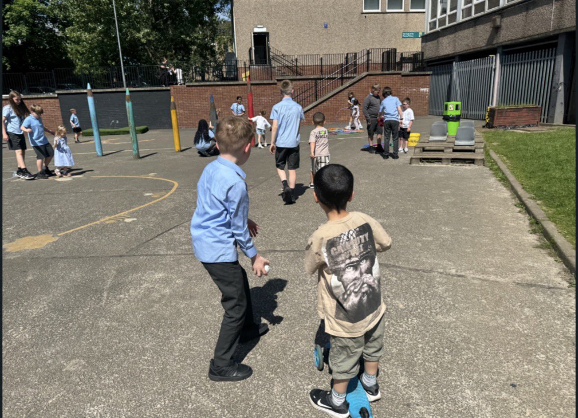 OLRprimary's tweet photo. P6 had such a lovely afternoon in the sunshine getting to know our future P1 children at their second induction day! We can’t wait to meet them again at the next one! https://t.co/dP5WIKrlq9