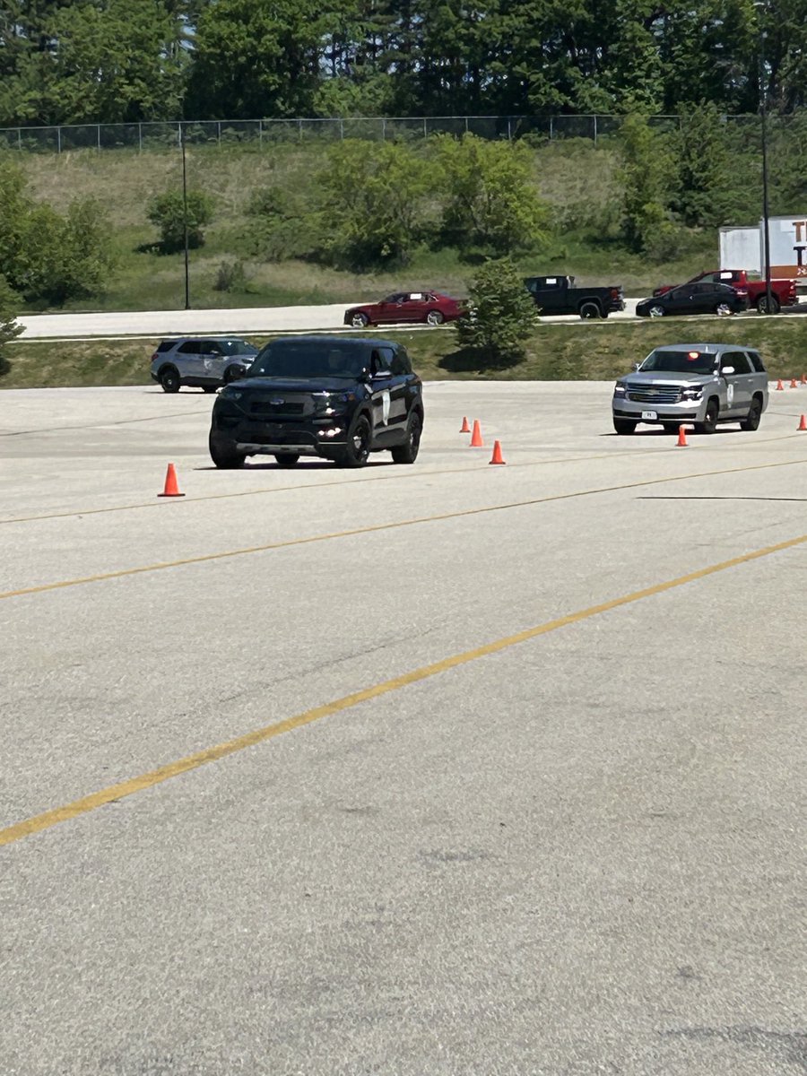 JusticeWCTC's tweet photo. Beautiful and busy day on our campus. DT Instructor Transition Course and Vehicle Pursuit Training (VPT) training. #training #police https://t.co/d5iaO02Plo